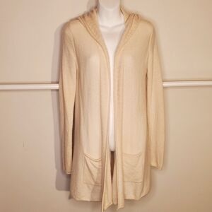 Kinross 100% cashmere rib trimmed hoodie